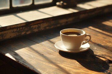 love to drink coffee to increase energy coffee cup background. Top view, flat lay