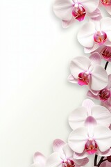 Wall Mural - orchid frame with white background vertical