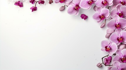 Wall Mural - orchid frame with white background