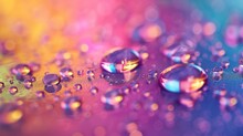 Color Waterdrops On A Surface Colorful Background