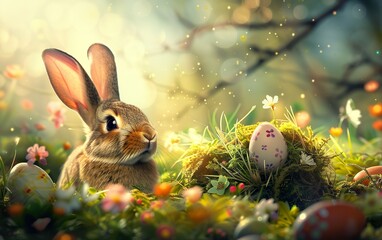 Wall Mural - Easter holiday card concept