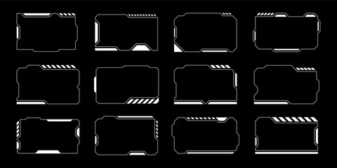Wall Mural - sci-fi futuristic hud dashboard display virtual reality technology screen. user interface set. stati