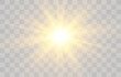 © Leonid - Vector transparent sunlight, special flash light effect. Glow light effect, bright sun or spotlight beams. Light png. Decor element isolated on transparent background