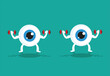 Eye Exercises cartoon concept. Editable Clip Art.