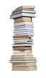 © New Africa - High stack of many different books isolated on white