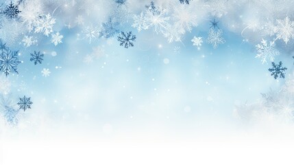 Poster - winter blue holiday border