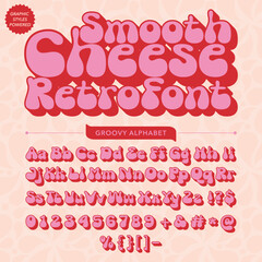 Wall Mural - Smooth Cheese Groovy Retro Display Font alphabet