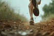 Runner's legs, Runner, athlete, a man running on the long road, selective focus on legs
