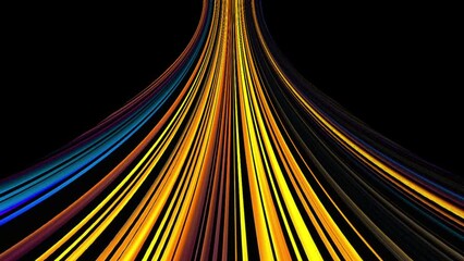 Wall Mural - colorful abstract light streaks flowing on black background. big data, speed loop able animation