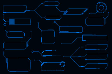Wall Mural - vector hud element frame technology futuristic interface. cyberpunk design element.