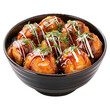 takoyaki in a bowl isolated on transparent background