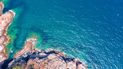 Top view of the Costa Brava Coastline