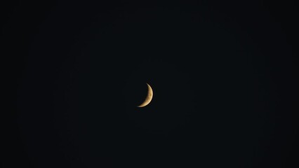 Canvas Print - Crescent Moon In The Night Sky.