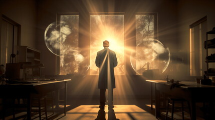 Wall Mural - person in a spotlight