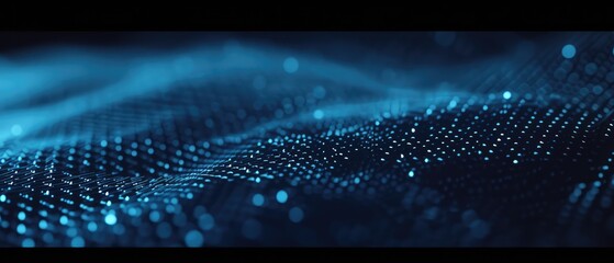 Wall Mural - Abstract Digital Particles Wave Technology Banner