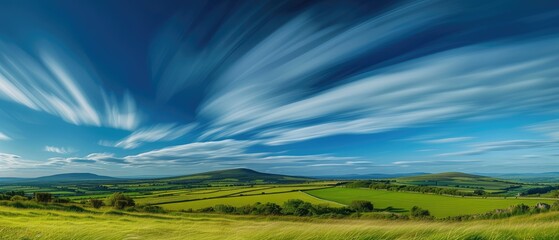 Canvas Print - Serene Panoramic View of Green Countryside