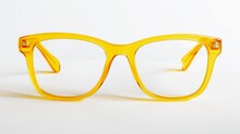 Yellow Glasses, Eyeglasses Isolated On White Background