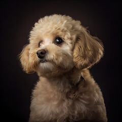 Wall Mural - Professional Poochon Portrait in a Studio Setting