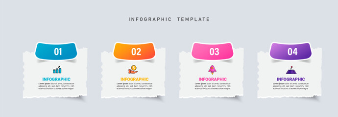 Infographic design template business concept with 4 steps vector.