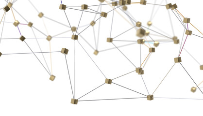 Leinwandbilder - technology with polygonal shapes on dark blue background.