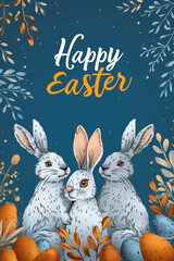 Wall Mural - Happy Easter Greeting card