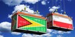 © PX Media - Shipping containers with flags of Guyana and Poland - 3D illustration