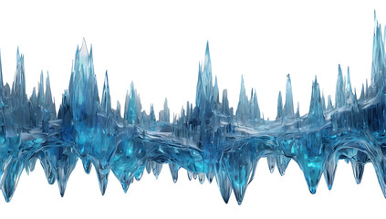 Wall Mural -  liquid crystal caverns frozen in an abstract futuristic 3d isolated on a transparent background