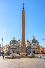 Wall Mural - Flaminio obelisk on Piazza del Popolo square, Rome, Italy