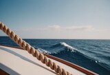 Fototapeta Londyn - Luxury yacht tackle during the ocean voyage