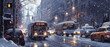  the streets of manhattan amid snowy weather