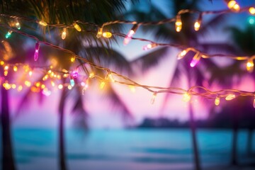 Sticker - romantic decorated tropical beach in summer