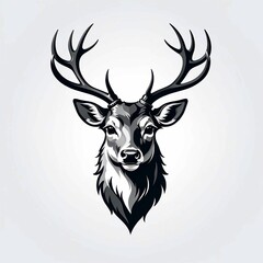 vector Deer head logo style, Generated AI