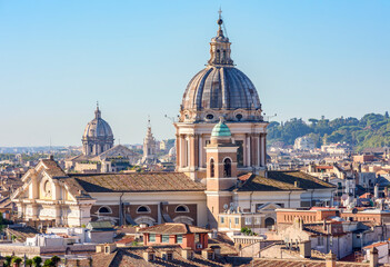 Wall Mural - San Carlo al Corso basilica seen from Pincian hill, Rome, Italy