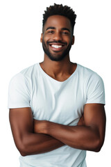 Wall Mural - Portrait of young handsome African-American man isolated background