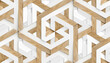 © ADDICTIVE STOCK - 3D Wallpaper in the form of imitation of decorative mosaic of wood and white elements