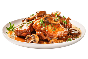 Wall Mural - Veal marsala on a plate