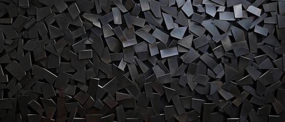 Wall Mural - Array of black, geometric cutouts, artfully arranged to create a sense of rhythmic movement.