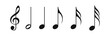 Music notes icon set. Music notes symbols. Note icon set