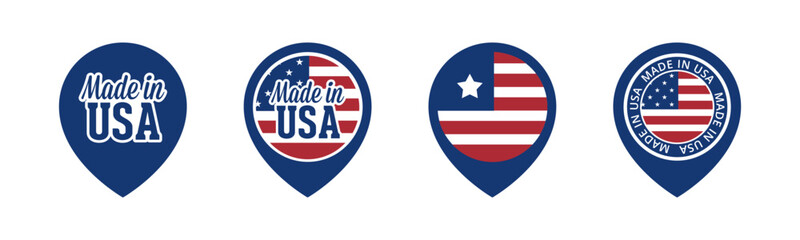 Wall Mural - Made in Usa labels. Made in USA products. USA manufacturing badge