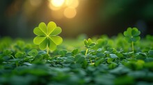 Small Green Clover Leaves Pattern Background, Natural And St. Patrick's Day Background