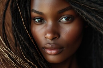 Wall Mural - Long glistening haired beauty from Africa