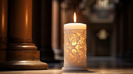 Canvas Print - flame church candle