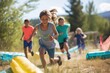 © primopiano - kids running through an obstacle course