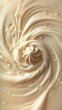 The cream is twisted into a spiral