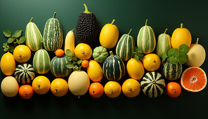 Wall Mural - Freshness of nature healthy food a ripe, orange pumpkin generated by AI