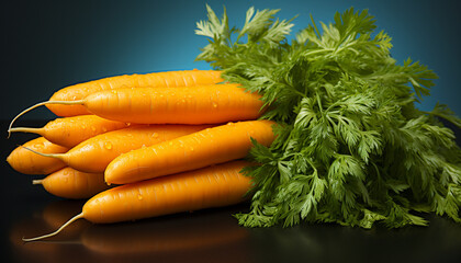 Poster - Fresh, healthy vegetarian meal carrot salad with parsley and tomato generated by AI