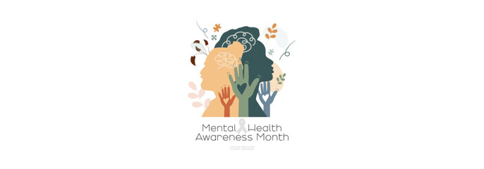 Wall Mural - Mental Health Awareness Month banner.