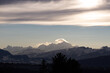 Winter view of Mount Blank massive from Geneva, Switzerland 