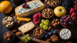 Artisanal cheese board featuring a variety of cheeses, fruits, and nuts.