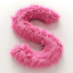 Wall Mural - letter Z made from a faux pink fur ball